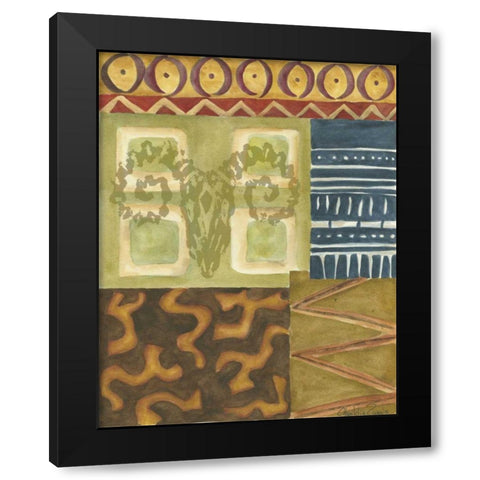 Tribal Spirit I Black Modern Wood Framed Art Print by Zarris, Chariklia