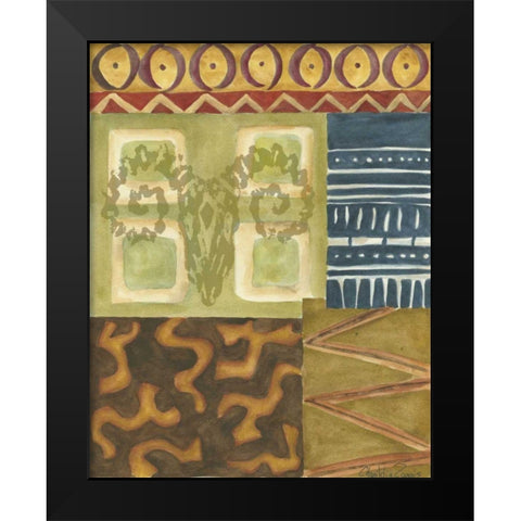 Tribal Spirit I Black Modern Wood Framed Art Print by Zarris, Chariklia