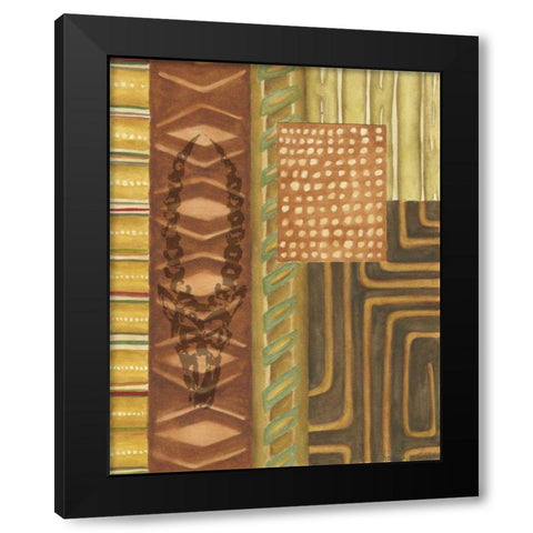 Tribal Spirit II Black Modern Wood Framed Art Print with Double Matting by Zarris, Chariklia