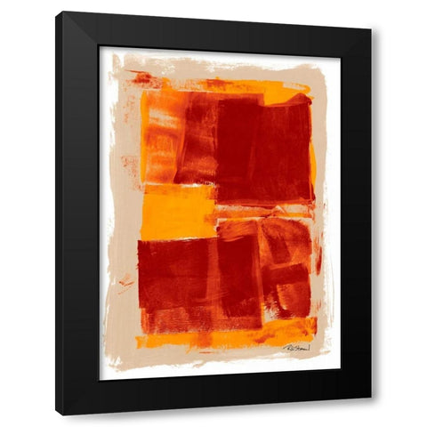 Monoprint II Black Modern Wood Framed Art Print with Double Matting by Stramel, Renee W.