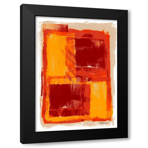Monoprint III Black Modern Wood Framed Art Print with Double Matting by Stramel, Renee W.