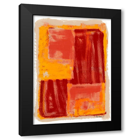 Monoprint IV Black Modern Wood Framed Art Print with Double Matting by Stramel, Renee W.