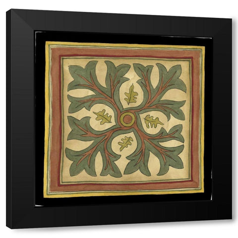 Arts and Crafts Leaves I Black Modern Wood Framed Art Print with Double Matting by Goldberger, Jennifer
