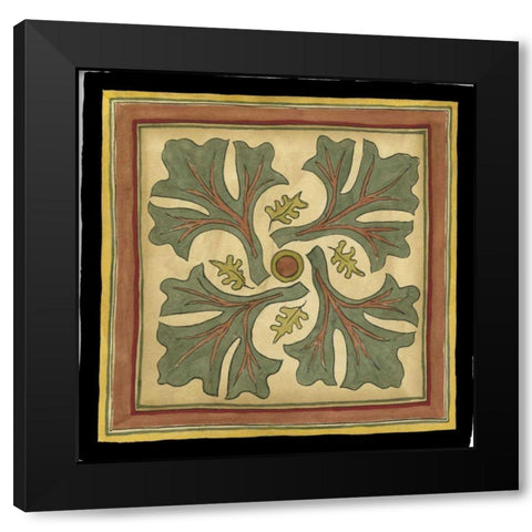 Arts and Crafts Leaves II Black Modern Wood Framed Art Print with Double Matting by Goldberger, Jennifer