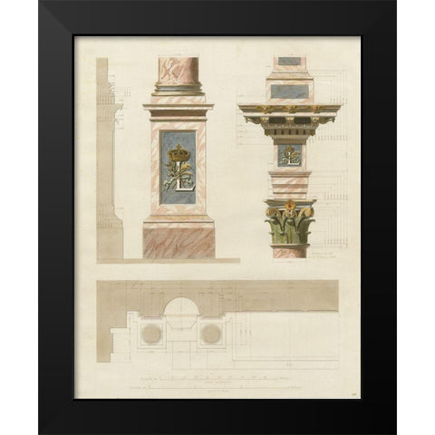 Palais de Fontainbleu II Black Modern Wood Framed Art Print by Pfnor, R