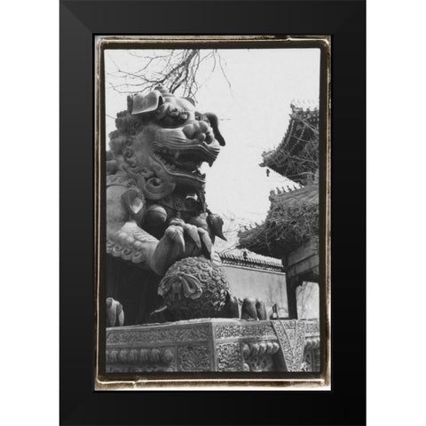 Imperial Lion, Beijing Black Modern Wood Framed Art Print by DeNardo, Laura