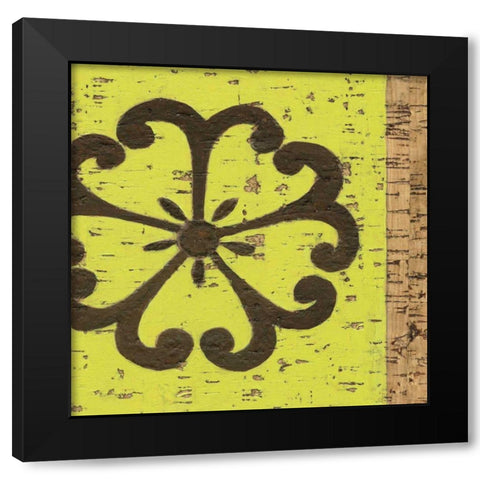 Key Lime Rosette III Black Modern Wood Framed Art Print by Zarris, Chariklia