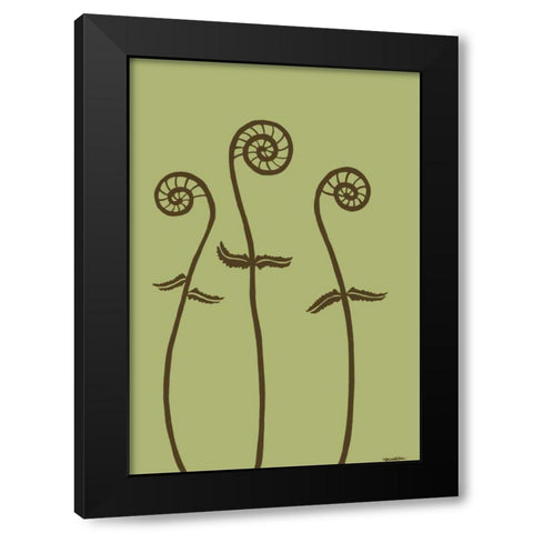 Dichromatic Fiddleheads I Black Modern Wood Framed Art Print by Lam, Vanna
