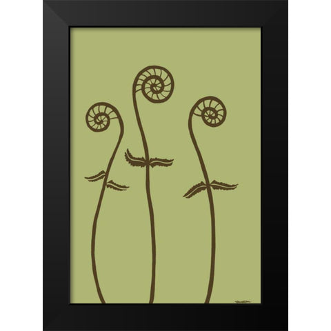 Dichromatic Fiddleheads I Black Modern Wood Framed Art Print by Lam, Vanna