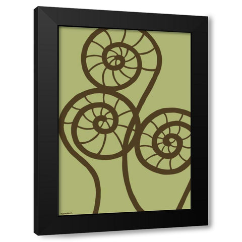 Dichromatic Fiddleheads II Black Modern Wood Framed Art Print with Double Matting by Lam, Vanna
