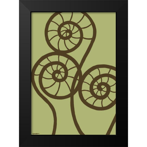 Dichromatic Fiddleheads II Black Modern Wood Framed Art Print by Lam, Vanna