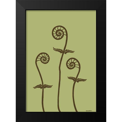Dichromatic Fiddleheads III Black Modern Wood Framed Art Print by Lam, Vanna