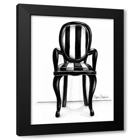 Designer Chair I Black Modern Wood Framed Art Print by Meagher, Megan