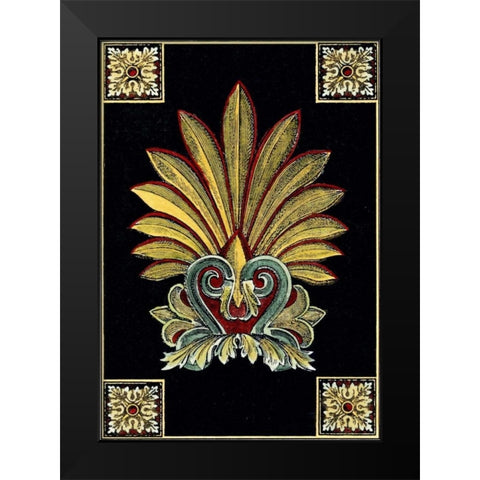 Petite Finial on Black I Black Modern Wood Framed Art Print by Vision Studio