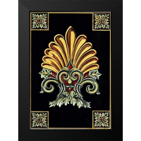 Petite Finial on Black II Black Modern Wood Framed Art Print by Vision Studio
