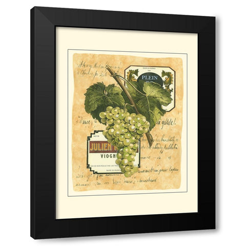Small White Grapes I Black Modern Wood Framed Art Print with Double Matting by Vision Studio