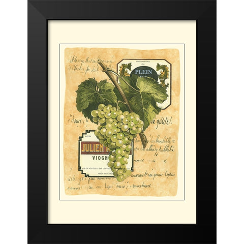 Small White Grapes I Black Modern Wood Framed Art Print by Vision Studio