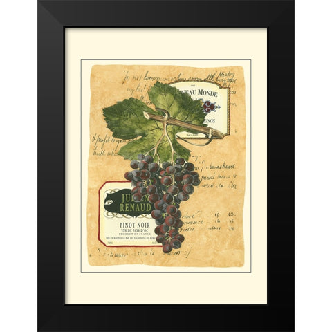 Small Red Grapes I Black Modern Wood Framed Art Print by Vision Studio