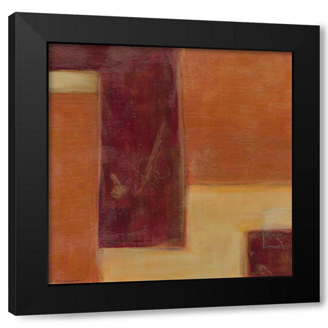 Orange Two-Step I Black Modern Wood Framed Art Print with Double Matting by Vess, June Erica