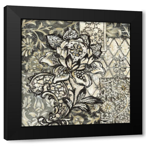 Printed Graphic Chintz II  Black Modern Wood Framed Art Print with Double Matting by Zarris, Chariklia