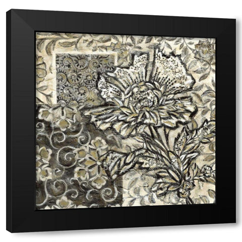 Printed Graphic Chintz III  Black Modern Wood Framed Art Print with Double Matting by Zarris, Chariklia