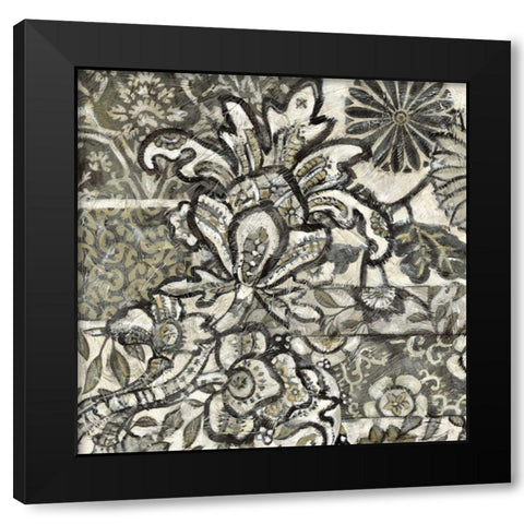 Printed Graphic Chintz IV  Black Modern Wood Framed Art Print by Zarris, Chariklia