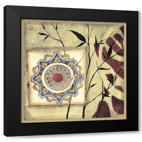 Printed Moonlit Rosette II Black Modern Wood Framed Art Print by Goldberger, Jennifer