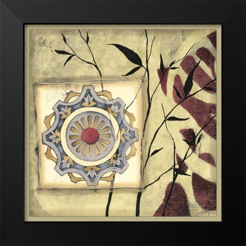 Printed Moonlit Rosette II Black Modern Wood Framed Art Print by Goldberger, Jennifer