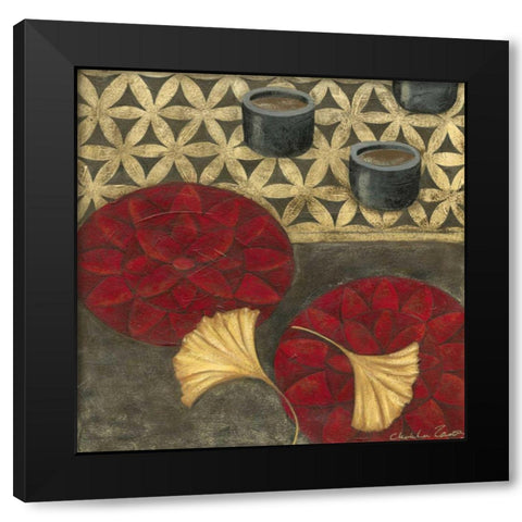 Lacquerware I Black Modern Wood Framed Art Print with Double Matting by Zarris, Chariklia