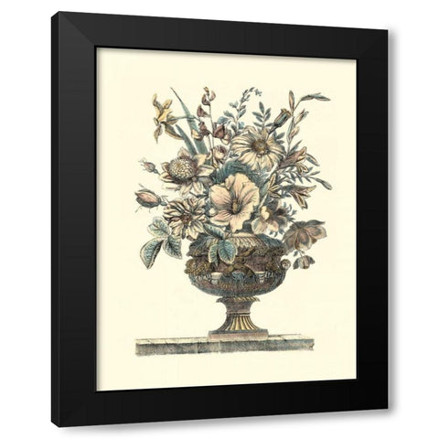 Flowers in an Urn II - Sepia Black Modern Wood Framed Art Print by Piranesi, Roy