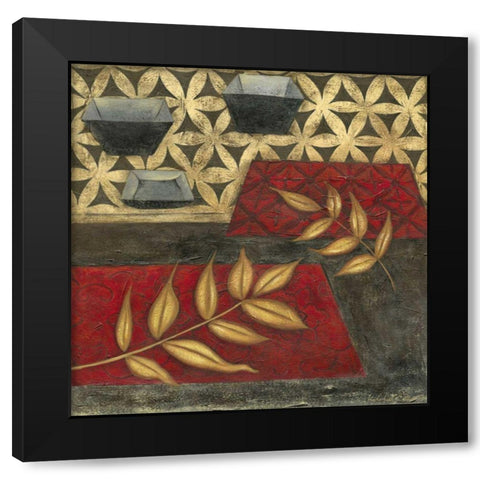 Lacquerware II Black Modern Wood Framed Art Print with Double Matting by Zarris, Chariklia