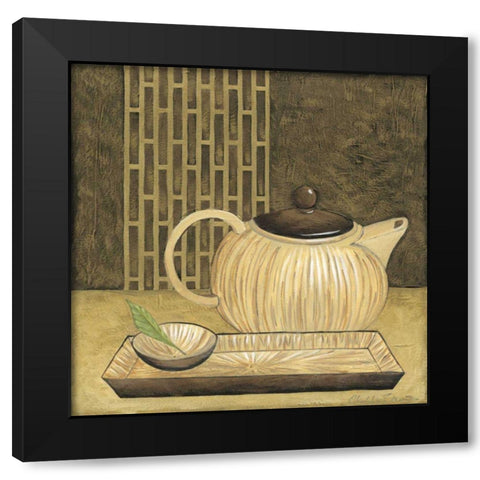 Bamboo Pot  Black Modern Wood Framed Art Print by Zarris, Chariklia