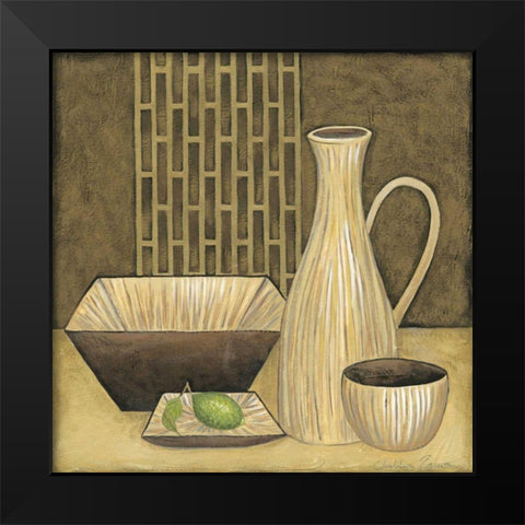 Bamboo Vase Black Modern Wood Framed Art Print by Zarris, Chariklia