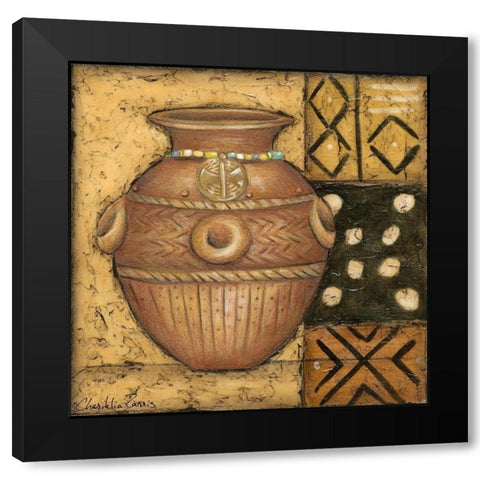 African Earthenware II Black Modern Wood Framed Art Print with Double Matting by Zarris, Chariklia