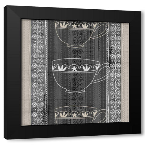 Cup of Tea II Black Modern Wood Framed Art Print with Double Matting by Vision Studio