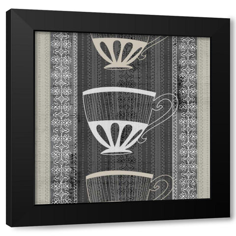 Cup of Tea III Black Modern Wood Framed Art Print with Double Matting by Vision Studio