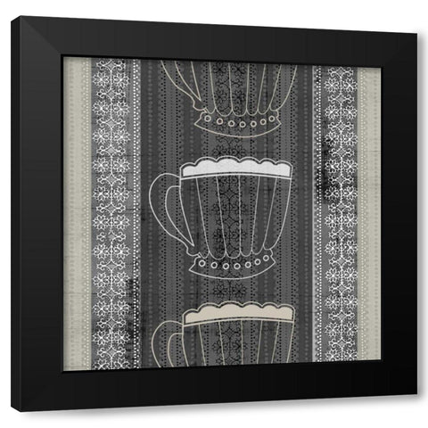 Cup of Tea IV Black Modern Wood Framed Art Print by Vision Studio