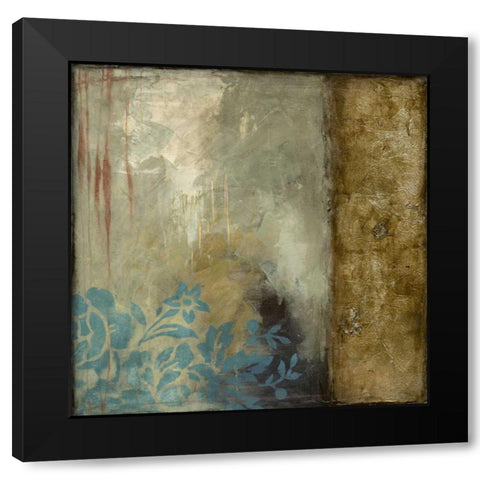 Teal Patina III  Black Modern Wood Framed Art Print with Double Matting by Goldberger, Jennifer