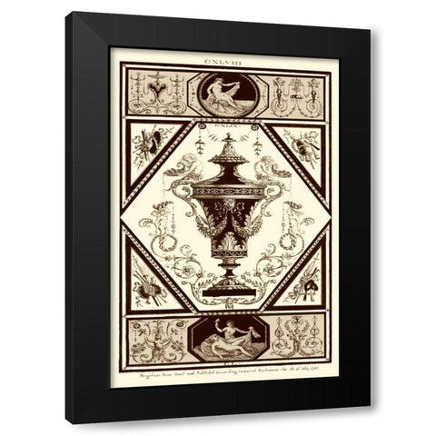 Sepia Pergolesi Urn I Black Modern Wood Framed Art Print with Double Matting by Pergolesi, Michel