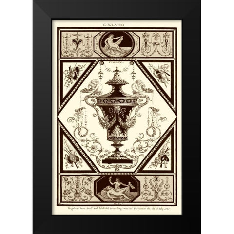 Sepia Pergolesi Urn I Black Modern Wood Framed Art Print by Pergolesi, Michel