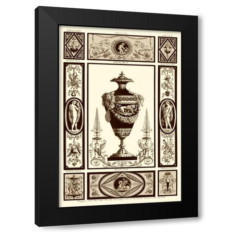 Sepia Pergolesi Urn II Black Modern Wood Framed Art Print by Pergolesi, Michel