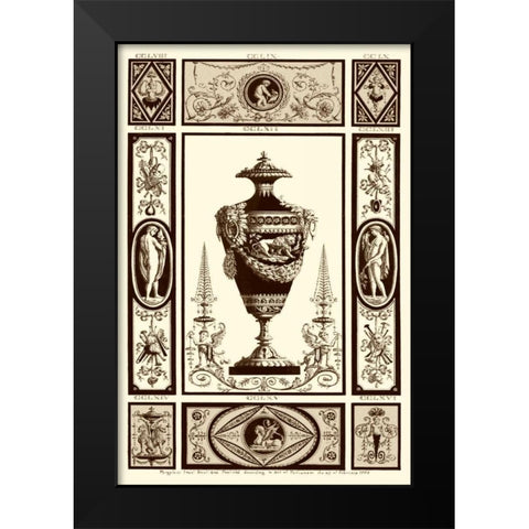 Sepia Pergolesi Urn II Black Modern Wood Framed Art Print by Pergolesi, Michel
