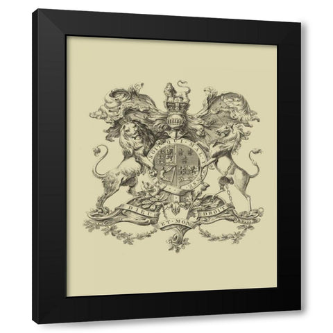 Heraldry II Black Modern Wood Framed Art Print with Double Matting by Vision Studio