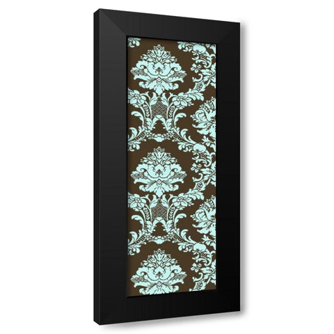 Small Vivid Damask in Blue I Black Modern Wood Framed Art Print with Double Matting by Vision Studio