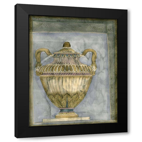 Small Urn and Damask III Black Modern Wood Framed Art Print by Goldberger, Jennifer