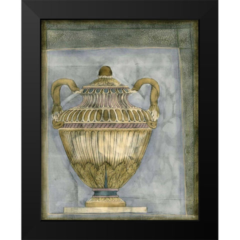 Small Urn and Damask III Black Modern Wood Framed Art Print by Goldberger, Jennifer