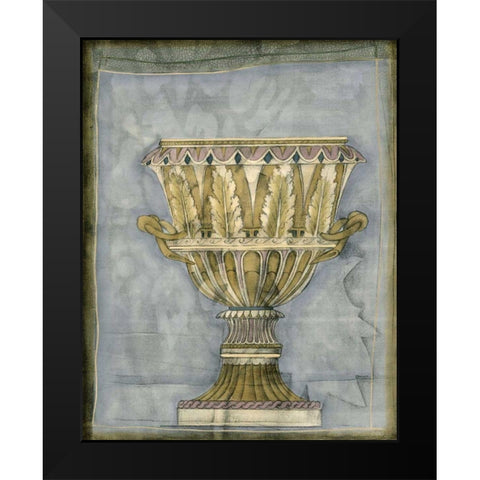 Small Urn and Damask IV Black Modern Wood Framed Art Print by Goldberger, Jennifer