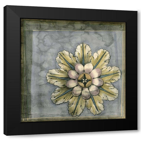 Small Rosette and Damask II  Black Modern Wood Framed Art Print with Double Matting by Goldberger, Jennifer