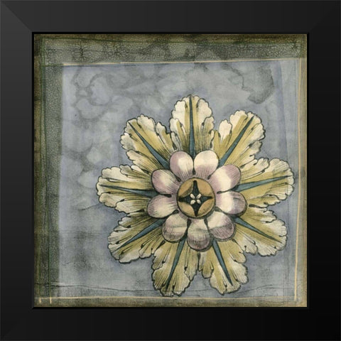 Small Rosette and Damask II  Black Modern Wood Framed Art Print by Goldberger, Jennifer
