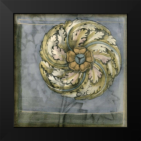 Small Rosette and Damask III  Black Modern Wood Framed Art Print by Goldberger, Jennifer